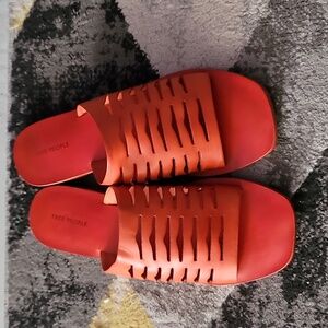 Free People Slice of Sun Sandals Vermillion NWOT